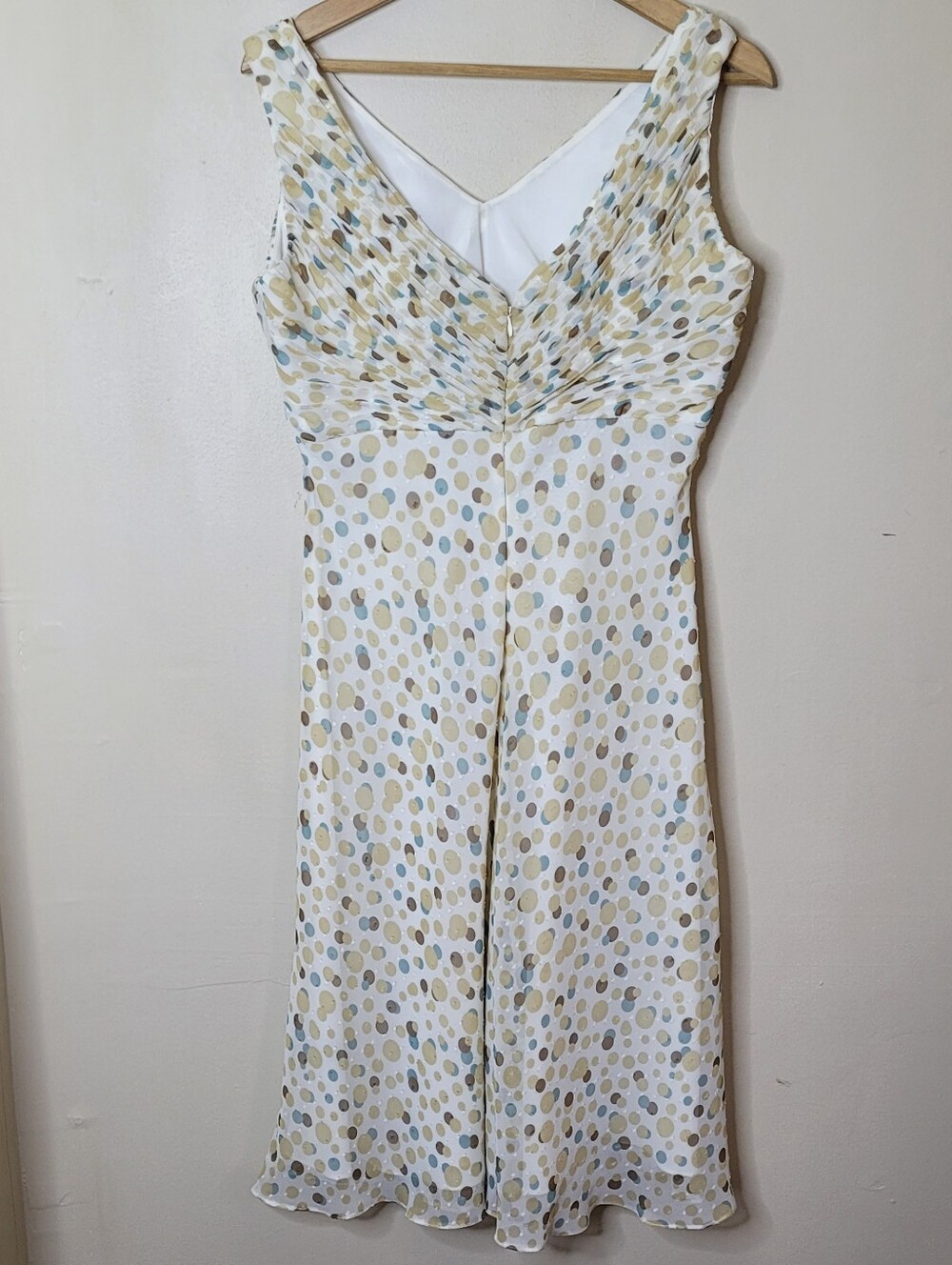 Adrianna Papell Polka Dot Chiffon Dress Size 12 - Picture 5 of 9